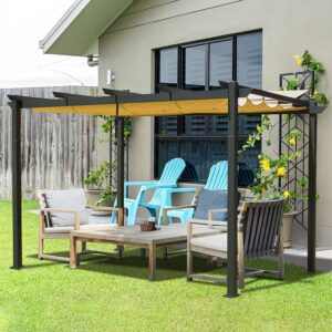 Domi Outdoor Living 9’ x 13’ Outdoor Retractable Pergola