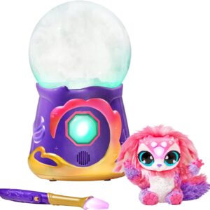 Magic Mixies Magical Misting Crystal Ball with Interactive 8 inch Pink Plush Toy and 80+ Sounds and Reactions