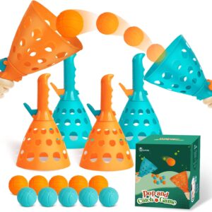 POP AND CATCH BALL GAME WITH 10 BALLS AND 4 CATCH LAUNCHER BASKETS